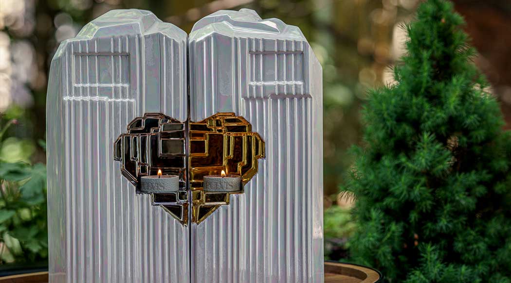 5 White Ceramic Cremation Urns