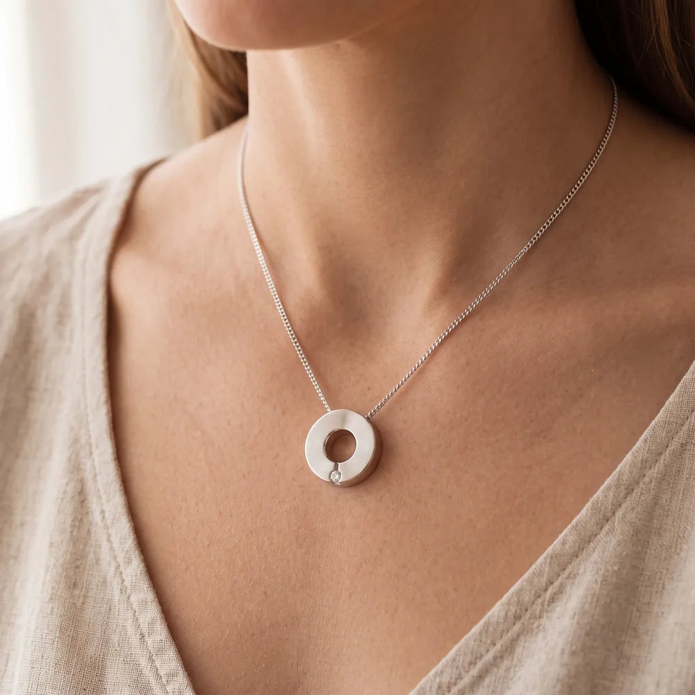 Self-fill Crystal Circle of Life Memorial Ashes Pendant