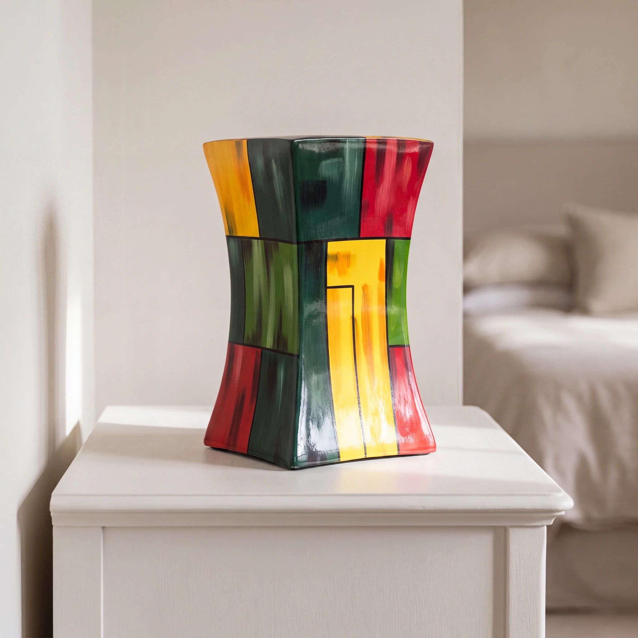 Abstract Fibreglass Adult Cremation Urn for Ashes in Multicolour