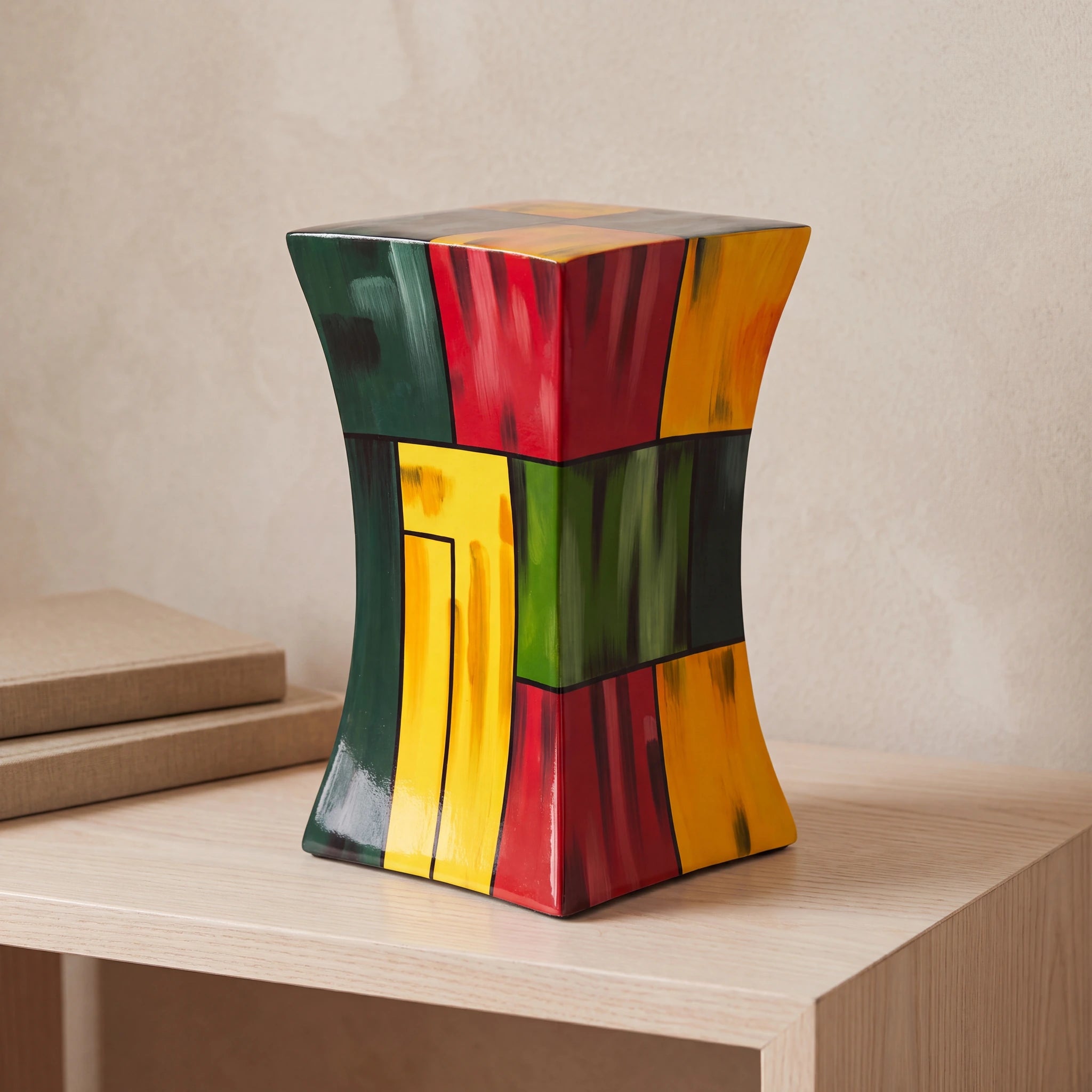 Abstract Fibreglass Adult Cremation Urn for Ashes in Multicolour