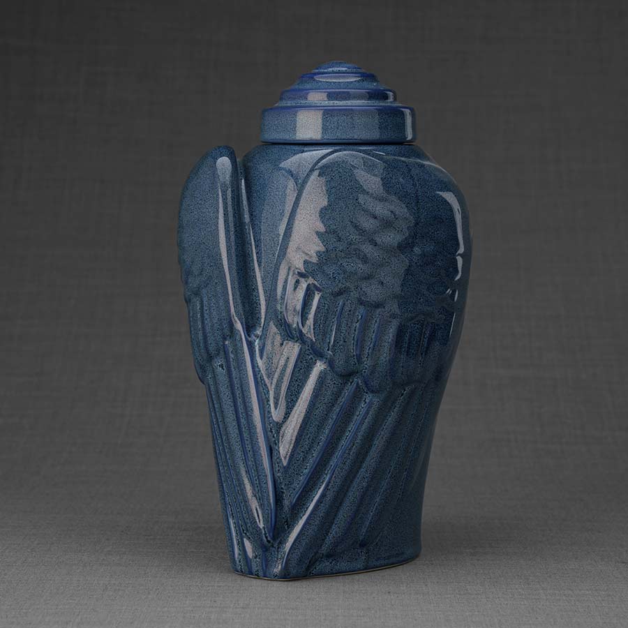 Angel Wings Adult Urns For Ashes Right View Blue