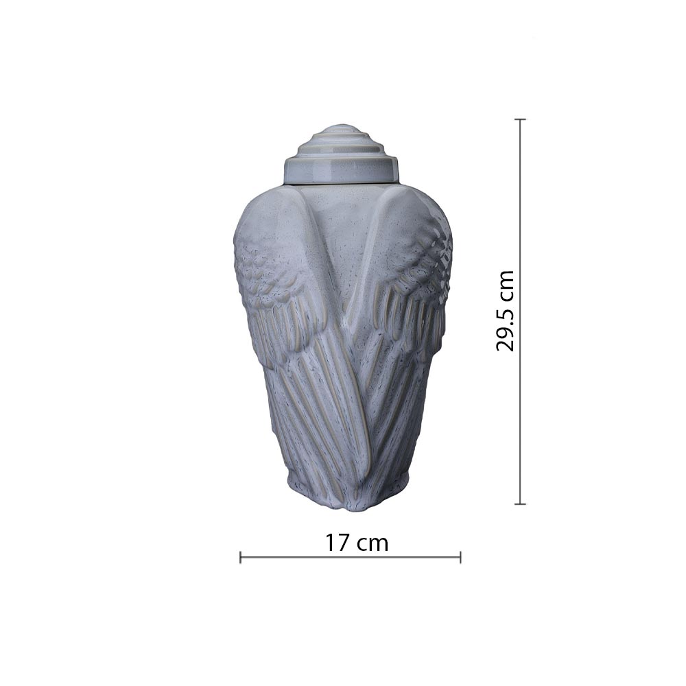 Angel Wings Adult Cremation Urn for Ashes in Grey