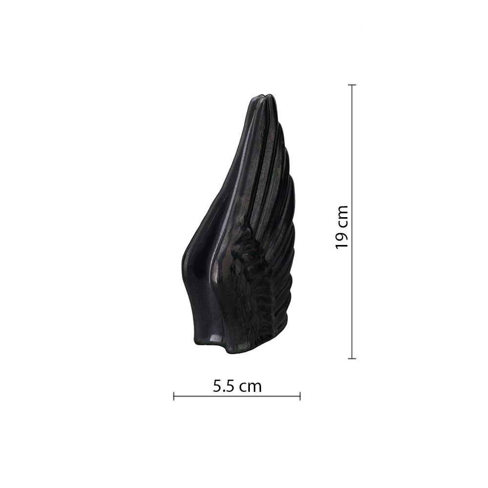 Angel Wings Small Urn for Ashes in Black