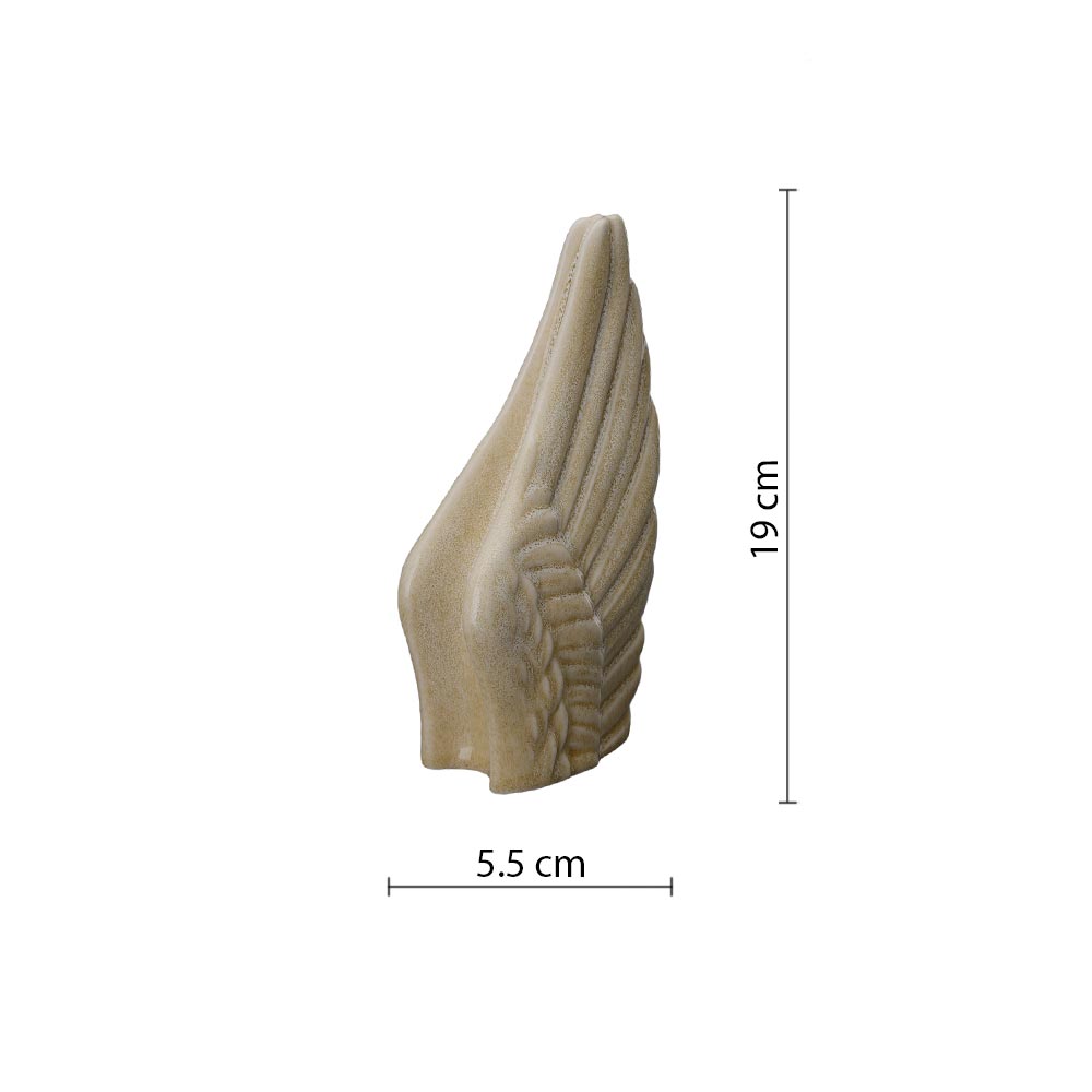 Angel Wings Small Urn for Ashes in Light Sand