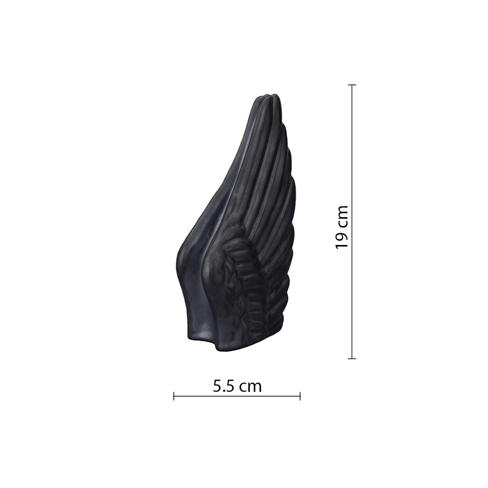 Angel Wings Keepsake Matte Black Dimensions