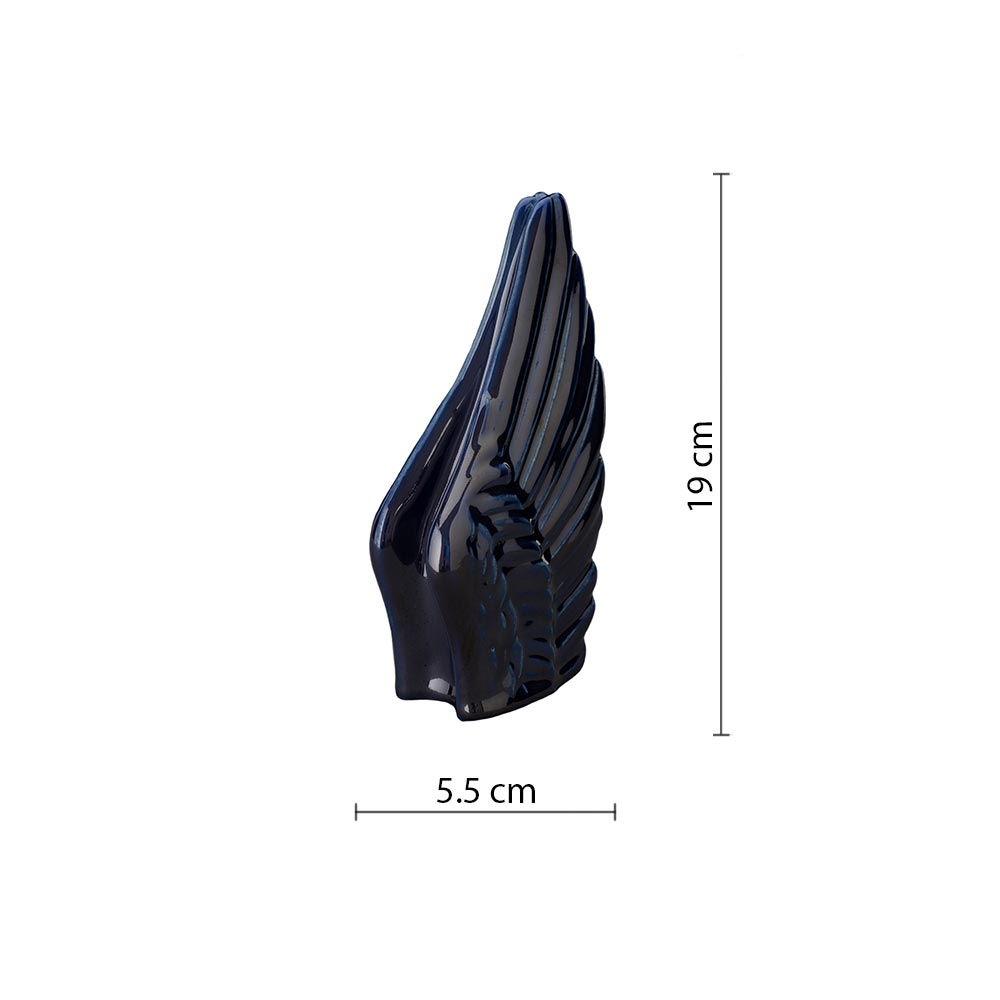 Angel Wings Keepsake Metallic Blue Dimensions