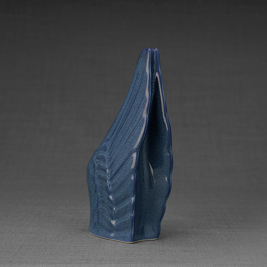 Angel Wings Small Urn for Ashes Blue Front View