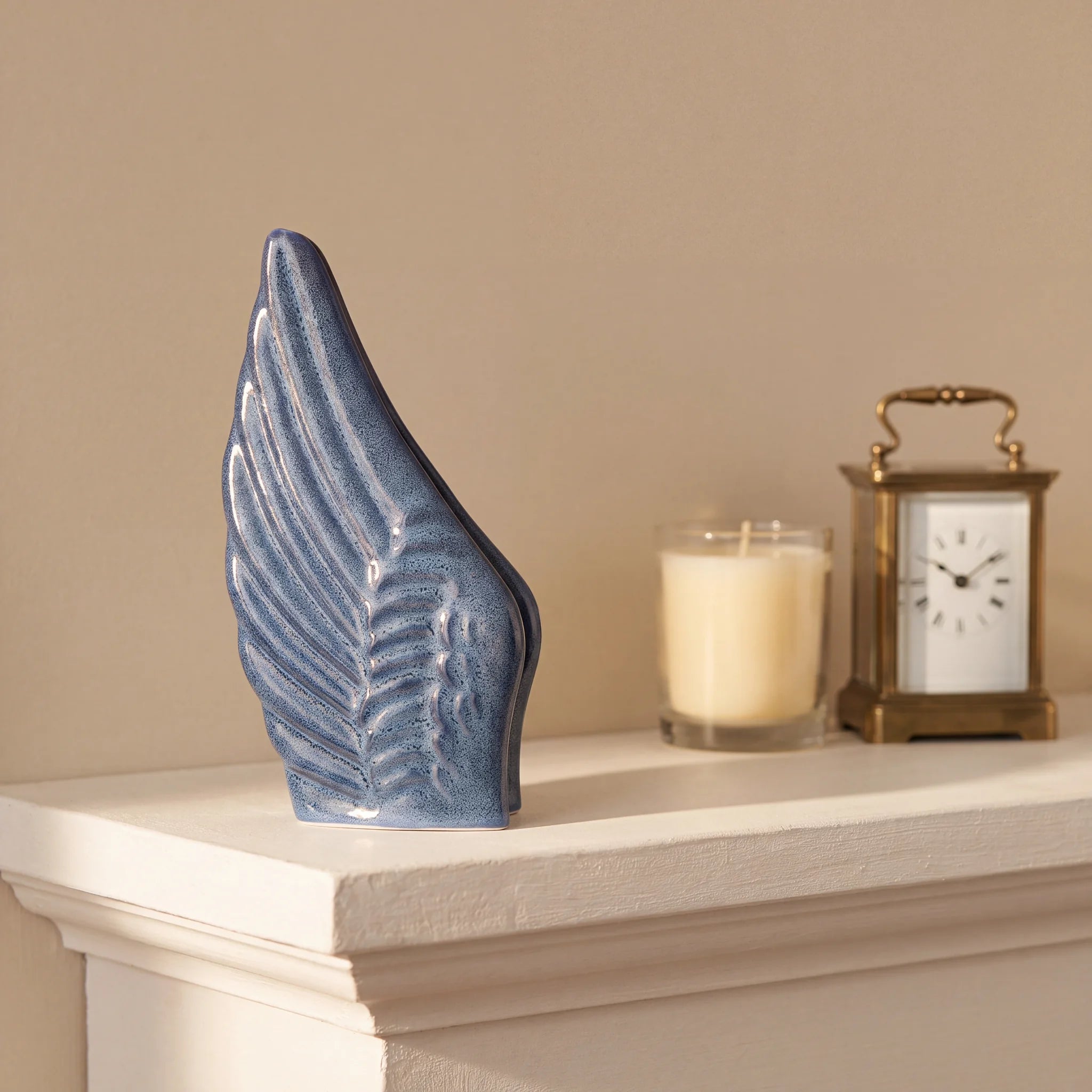 Angel-Wings-Small-Urn-for-Ashes-in-Blue-keepsake_candle_clock