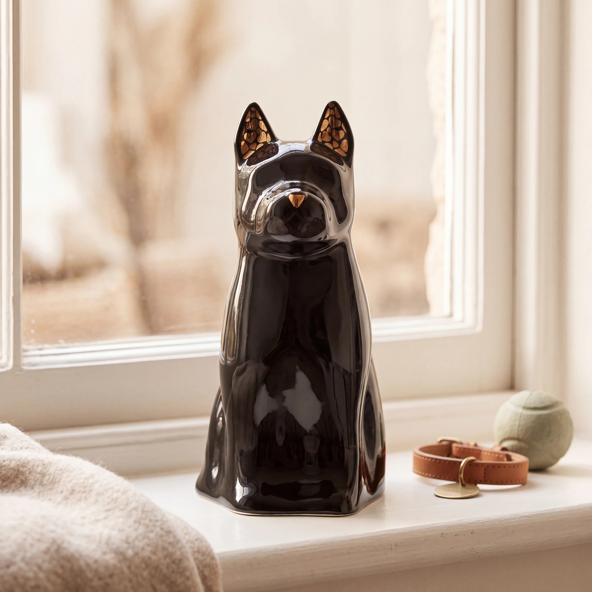 Barkley-Dog-Urn-for-Ashes-in-Black-pet_sunny_sill