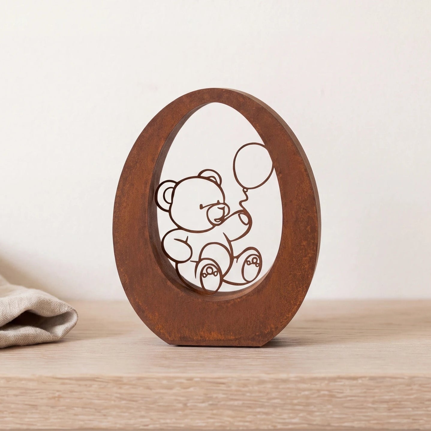 Bear-Small-Urn-for-Ashes-in-Corten-Steel-keepsake_folded_napkin