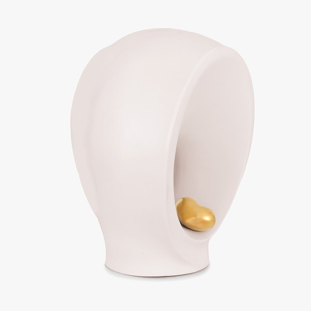 Beyond Adult Cremation Urn for Ashes in White and Gold