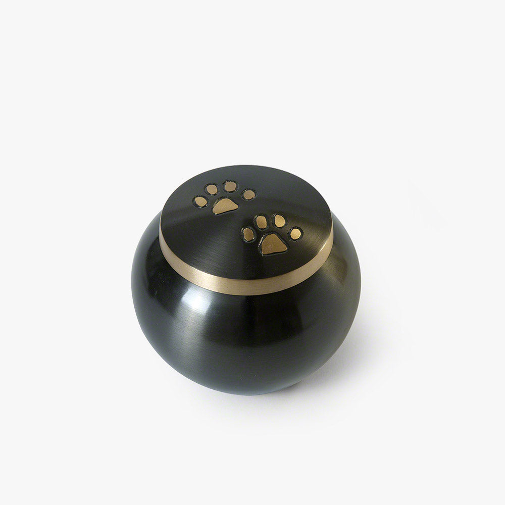 Brushed Metal Pet Urn for Ashes with Paw Print Motif 600ml Medium