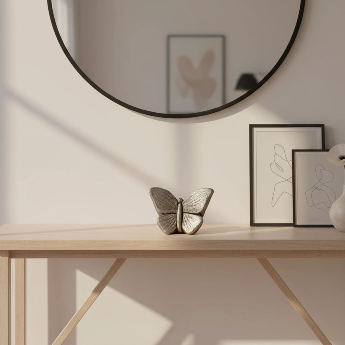 Butterfly Keepsake Urn for Ashes in Silver