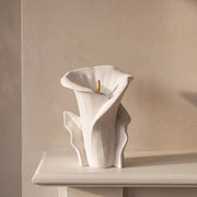 Calla Lily Medium Urn for Ashes in Matte White