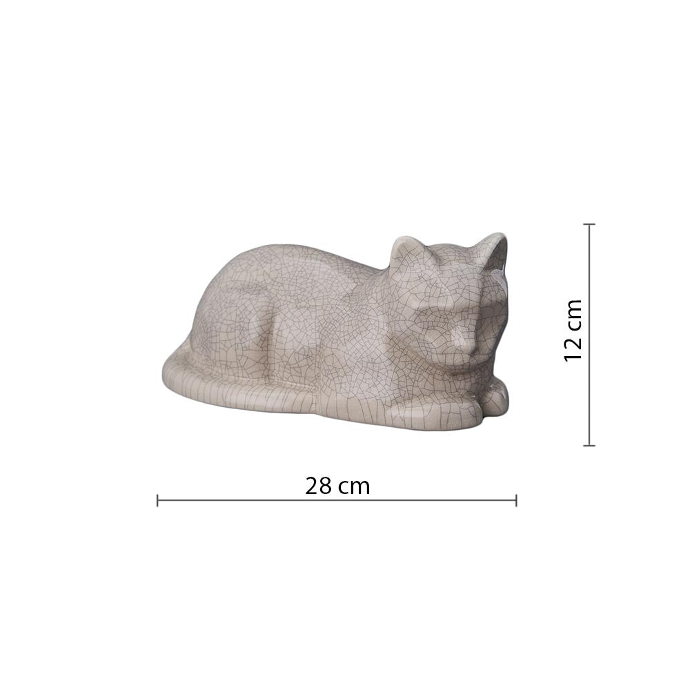 Cat Cremation Urn For Pets Ashes In Crackle Glaze Dimensions