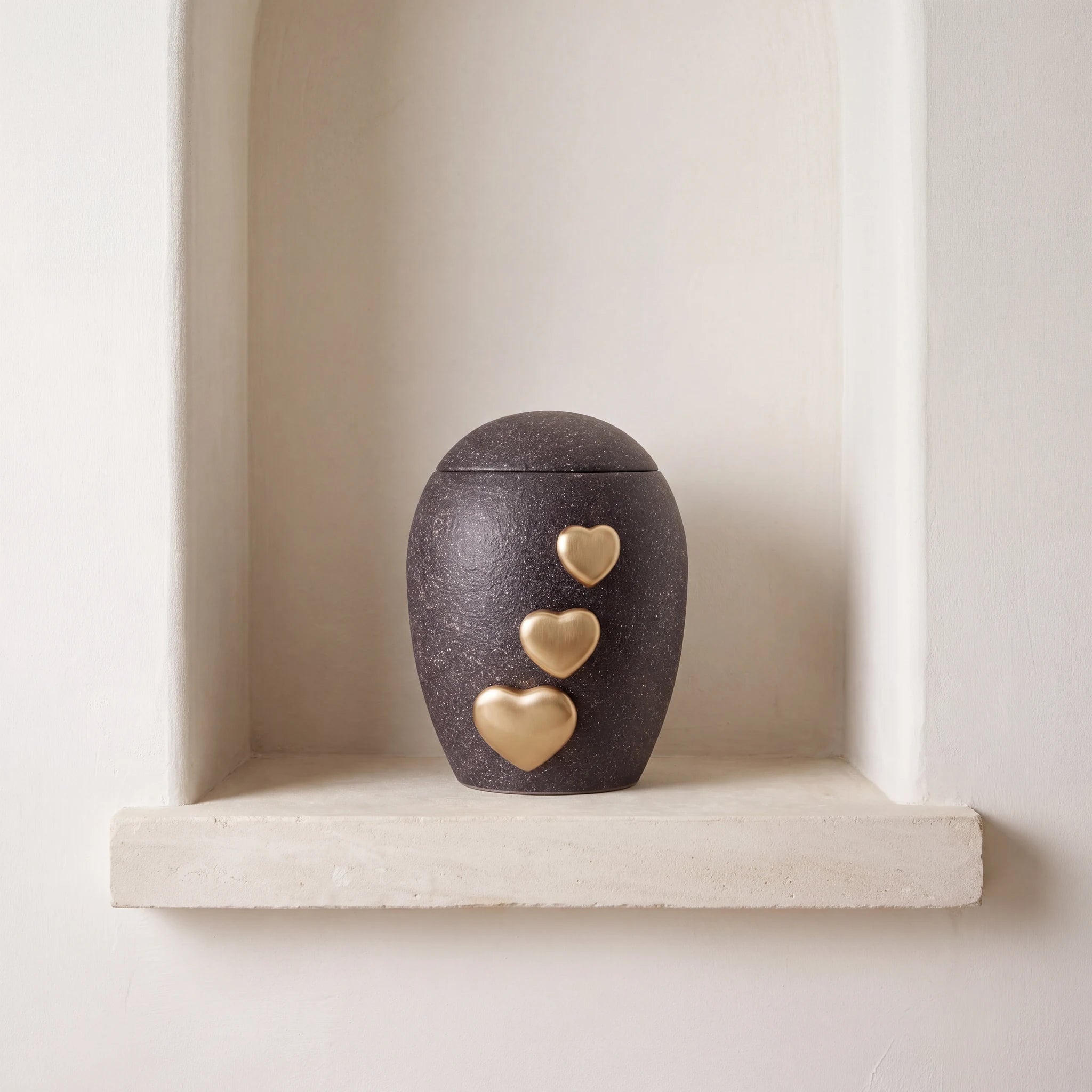 Charcoal Hearts Adult Cremation Urn for Ashes