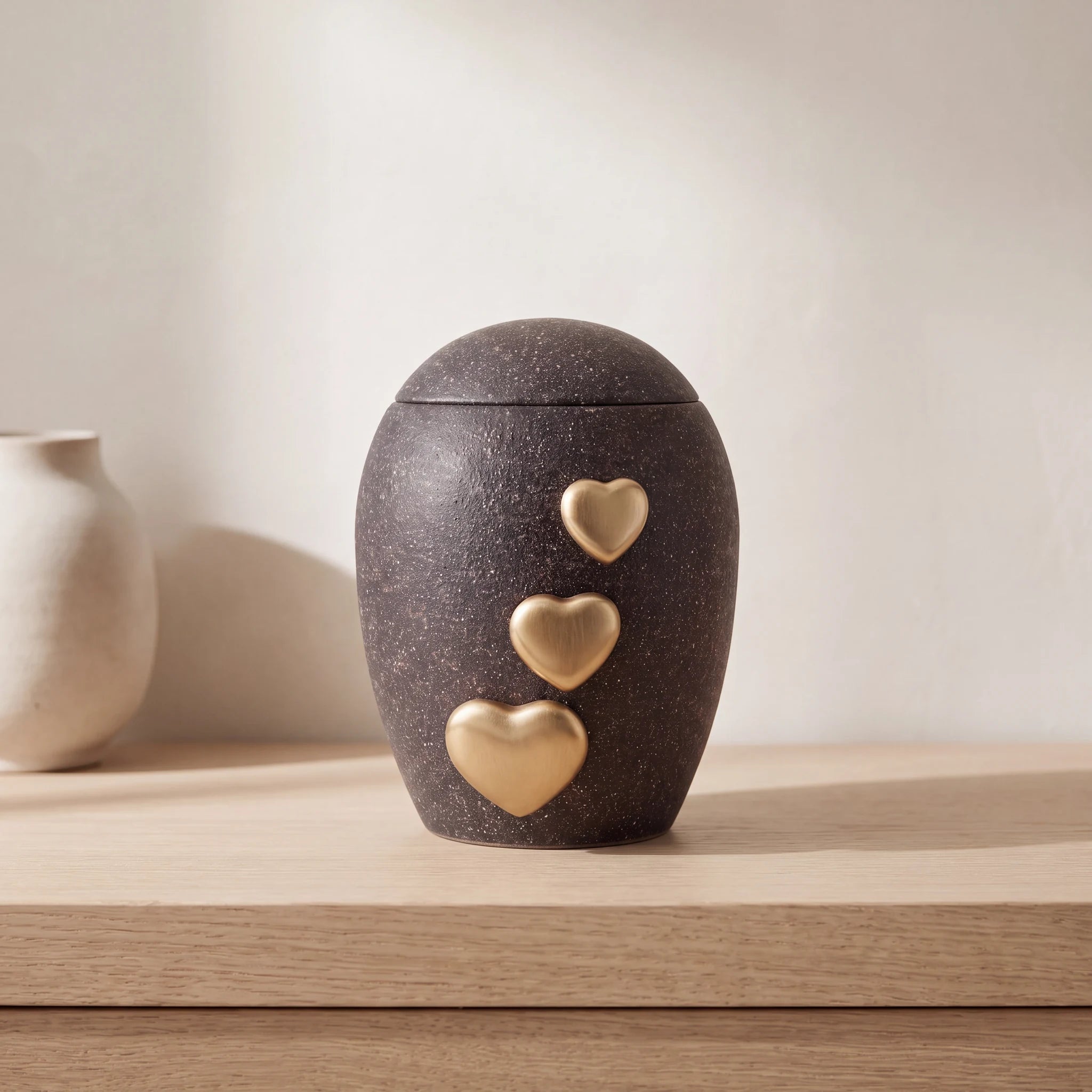 Charcoal Hearts Adult Cremation Urn for Ashes