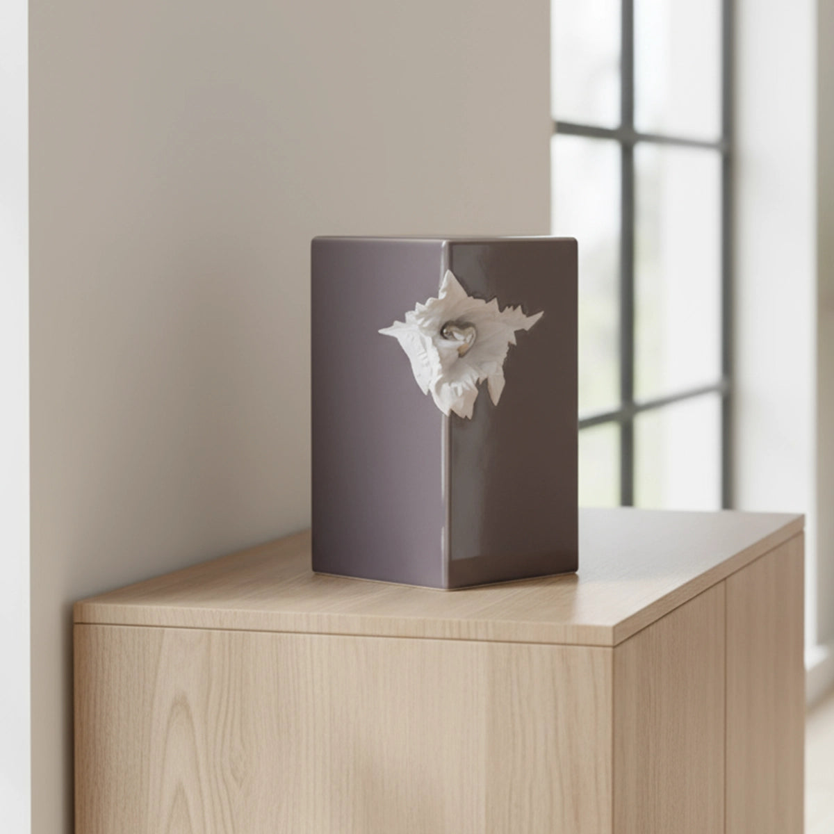 Cherished Heart Cremation Urn for Ashes in Grey and Silver