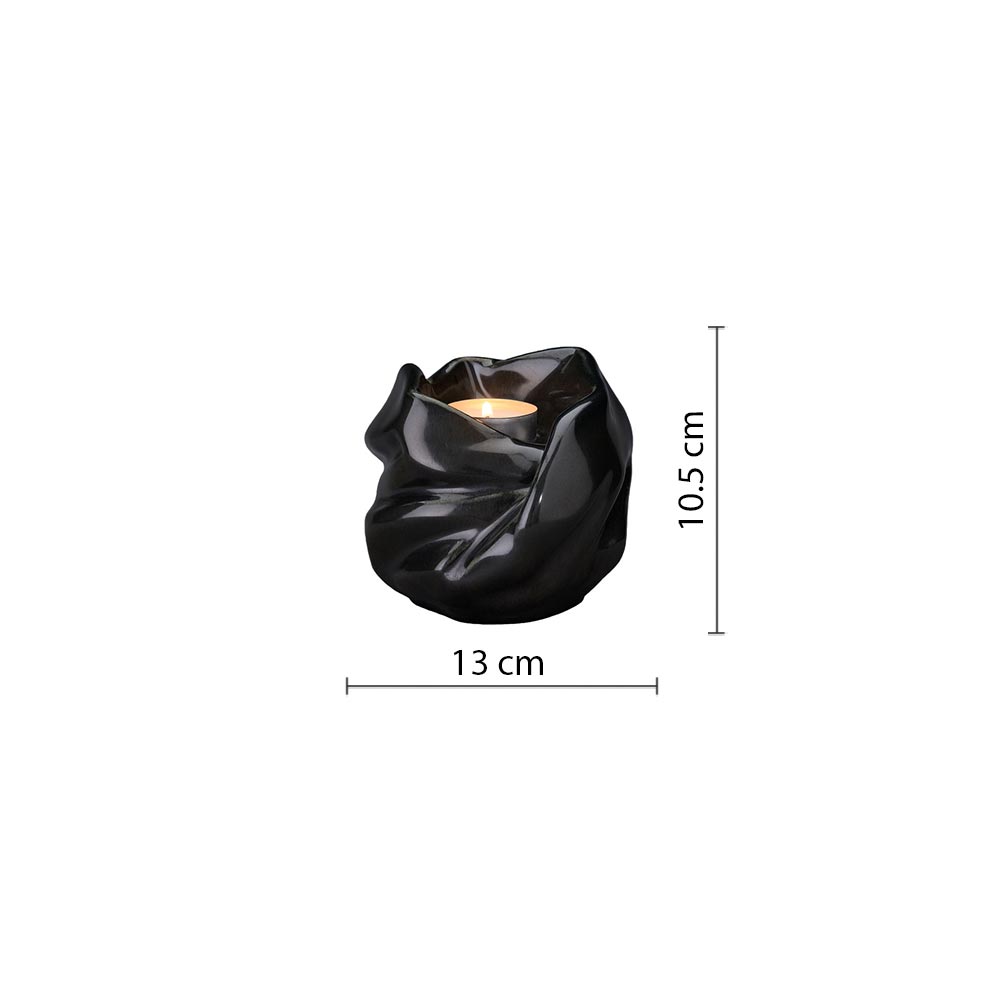 Comfort Candle Keepsake Urn in Glossy Black Dimensions