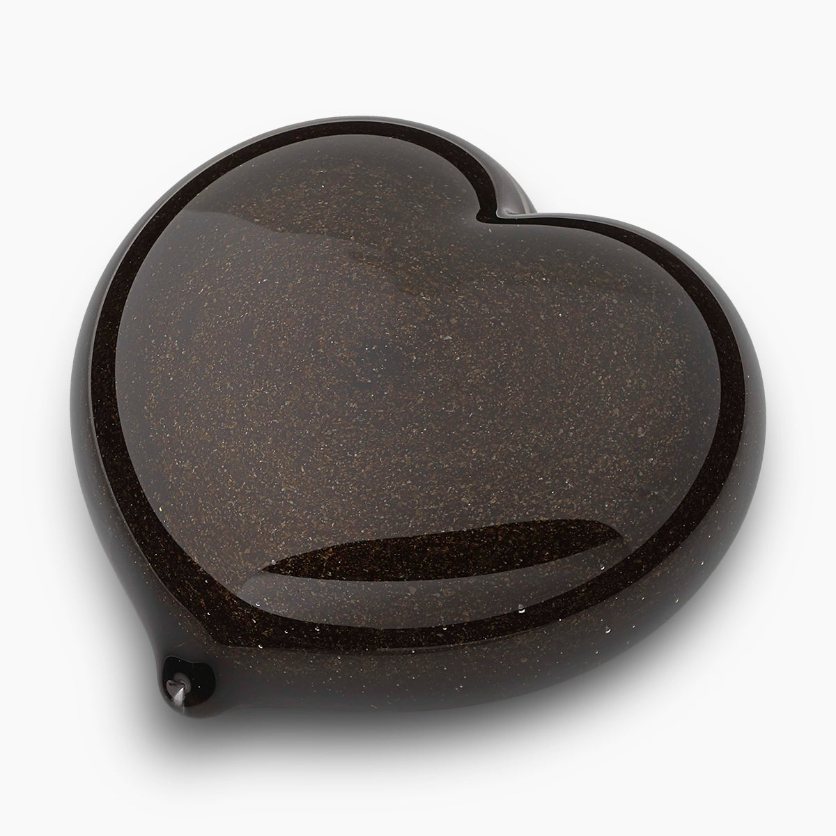 Crystal Heart Keepsake Urn for Ashes in Midnight Bronze