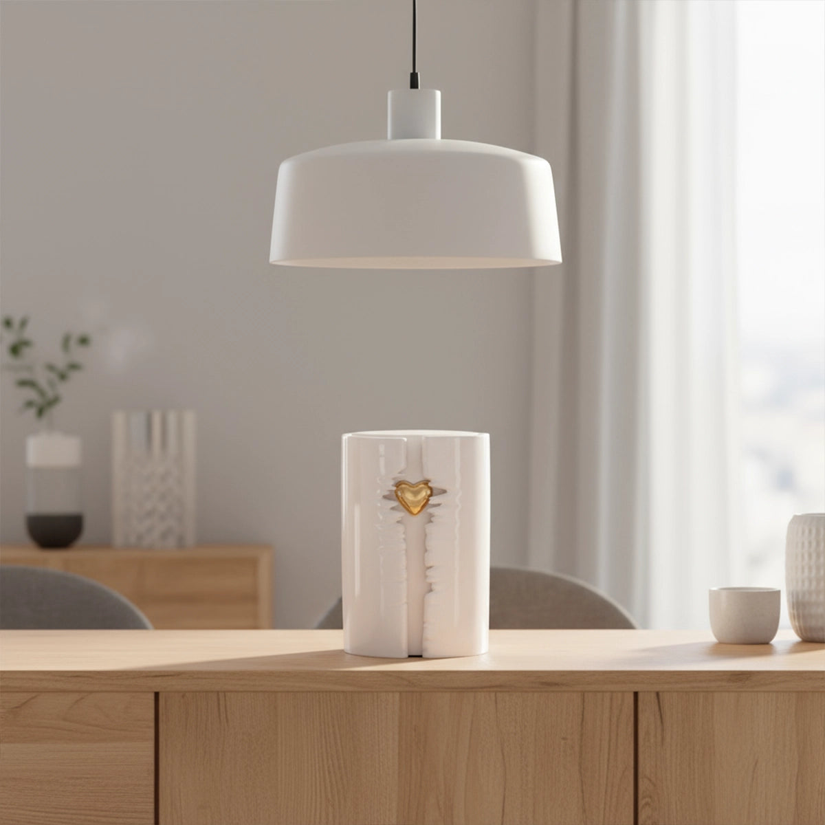 Cuddle Cremation Urn for Ashes with LED Light in White