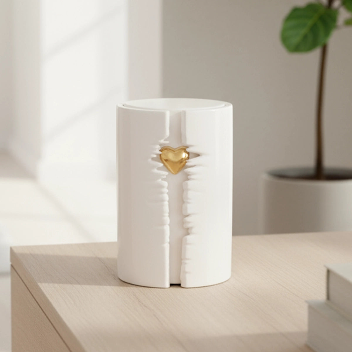 Cuddle Cremation Urn for Ashes with LED Light in White