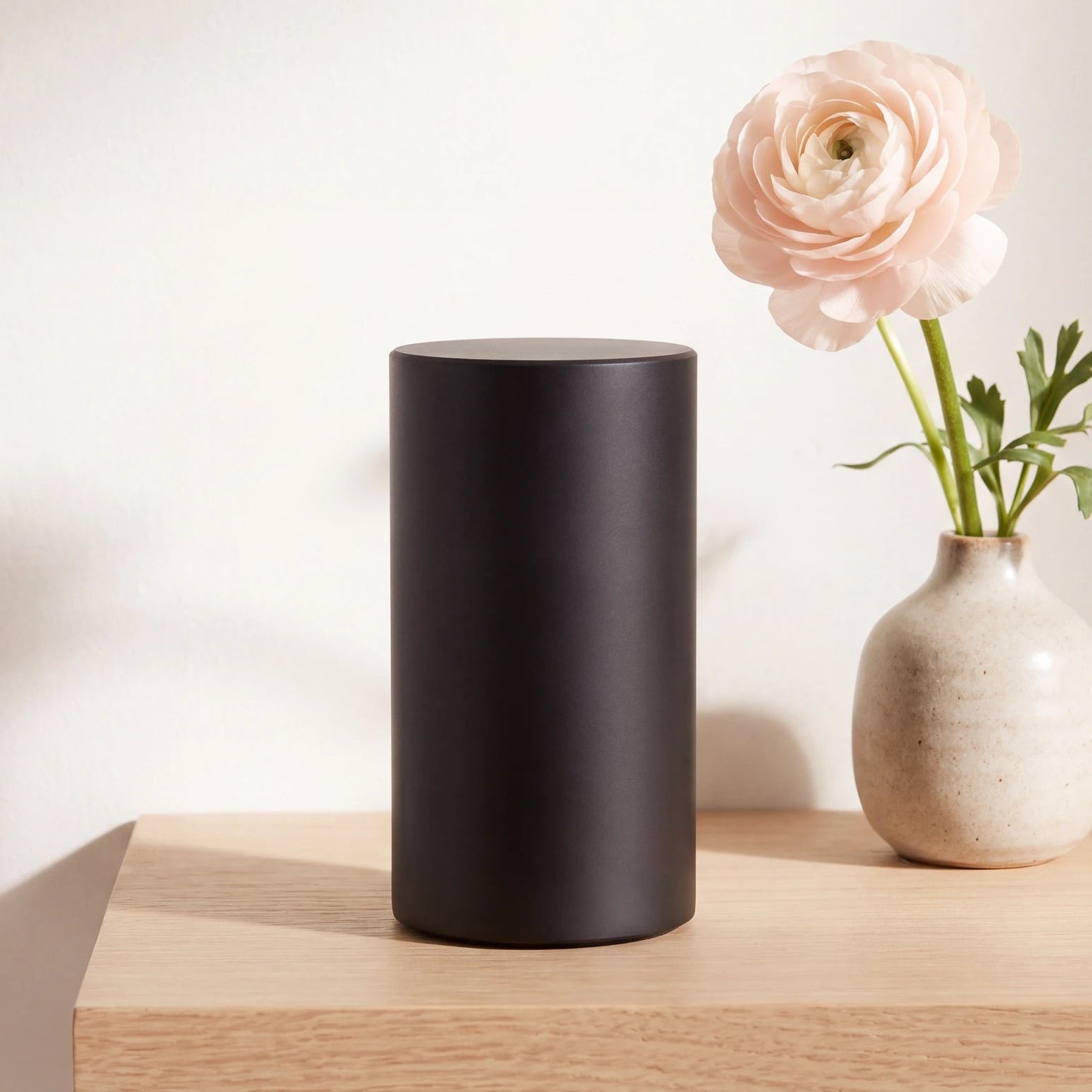 Cylinder-Small-Urn-for-Ashes-in-Matte-Black-Stainless-Steel-keepsake_bud_vase