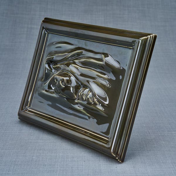 Dog Cremation Urn For Pets Ashes In Brown Left View