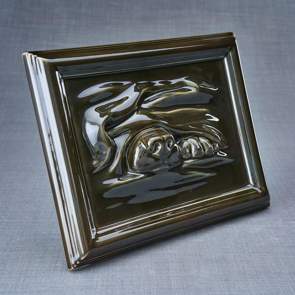Dog Cremation Urn For Pets Ashes In Brown Right View