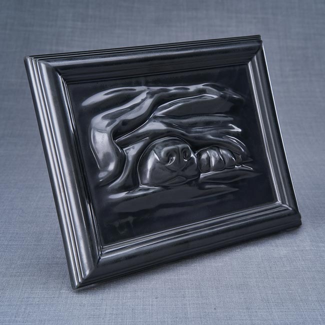 Dog Cremation Urn For Pets Ashes In Matte Black Right View