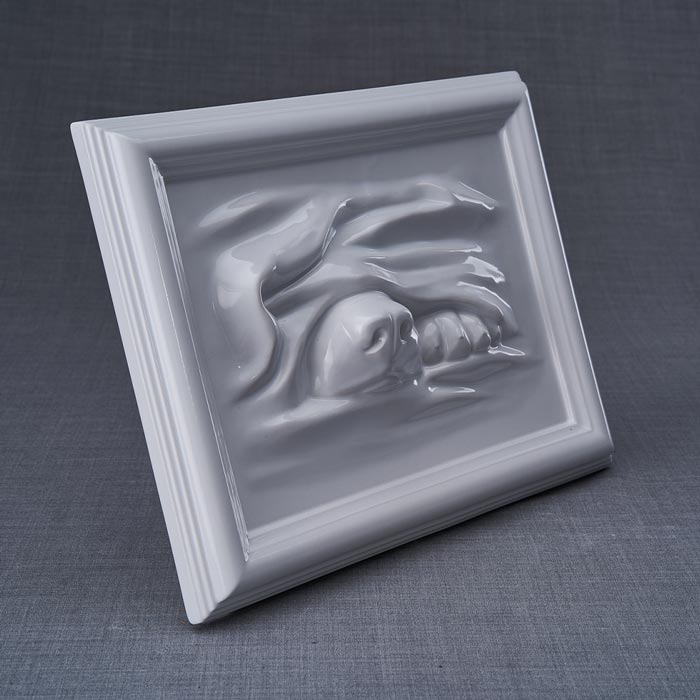 Dog Cremation Urn For Pets Ashes In White Right View