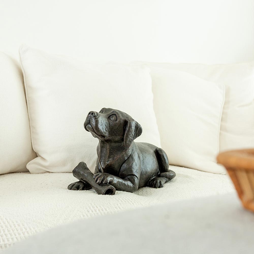Dog with Bone Urn for Ashes