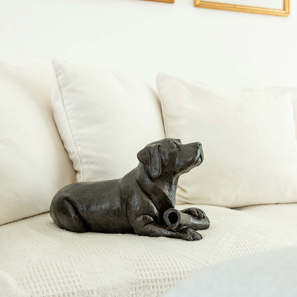 Dog with Bone Urn for Ashes