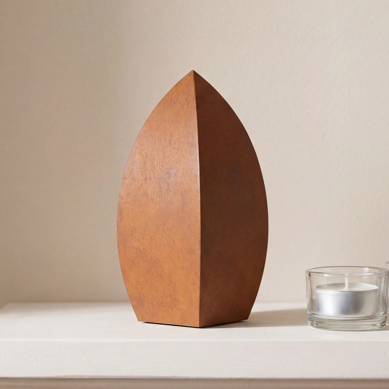 Drop-Small-Urn-for-Ashes-in-Corten-Steel-keepsake_tealight_pair