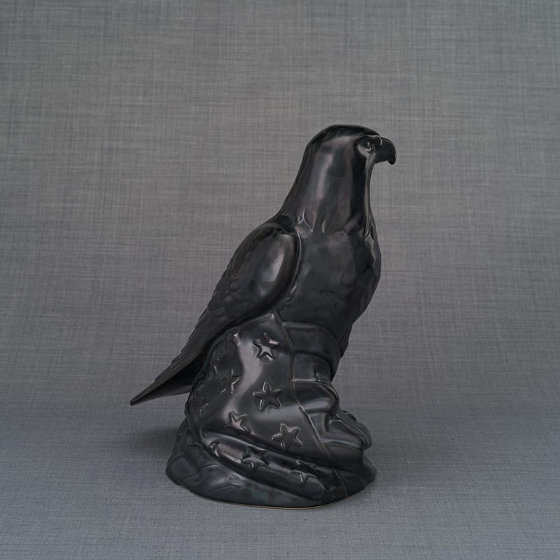 Eagle Adult Cremation Urn for Ashes in Matte Black