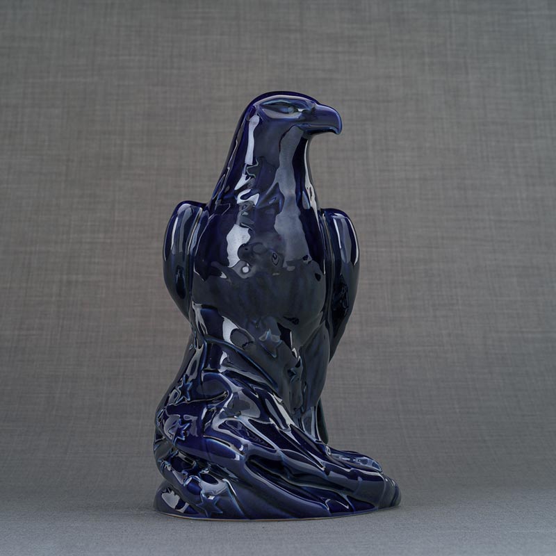 Eagle Adult Cremation Urn for Ashes in Metallic Blue