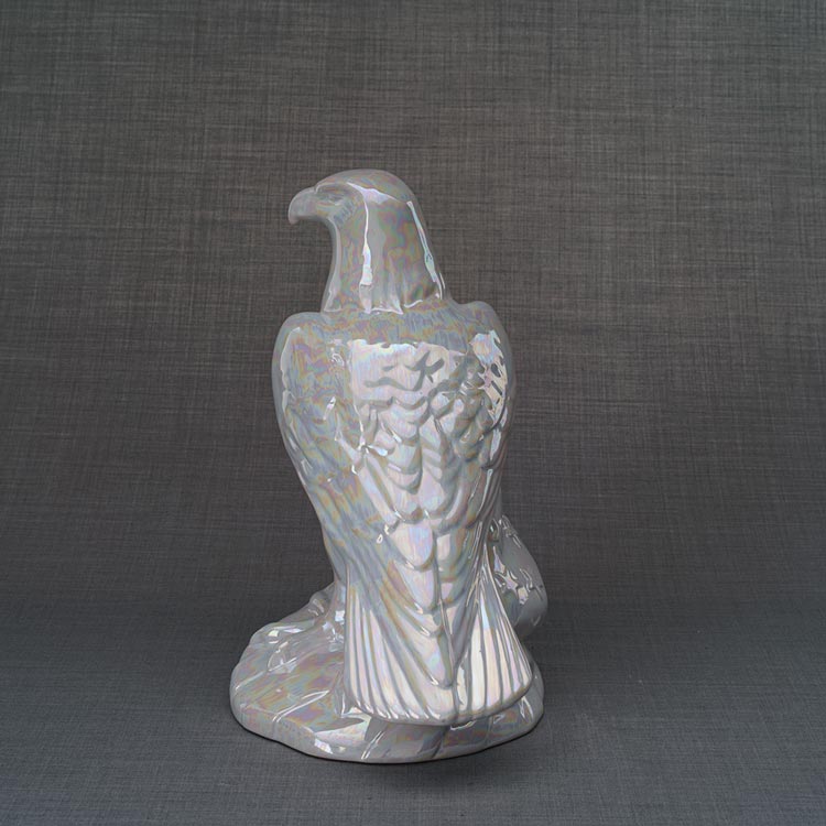 Eagle Adult Cremation Urn for Ashes in Pearlescent White