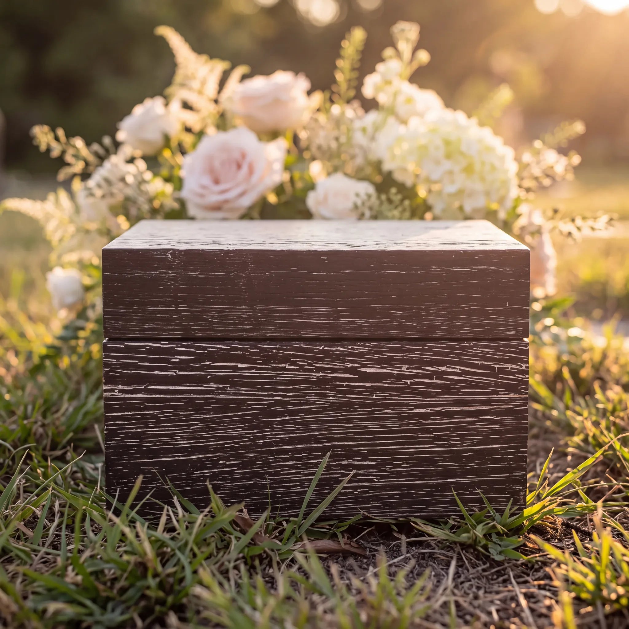 EarthUrn Chest Biodegradable Urn for Ashes in Antique Brown - Adult
