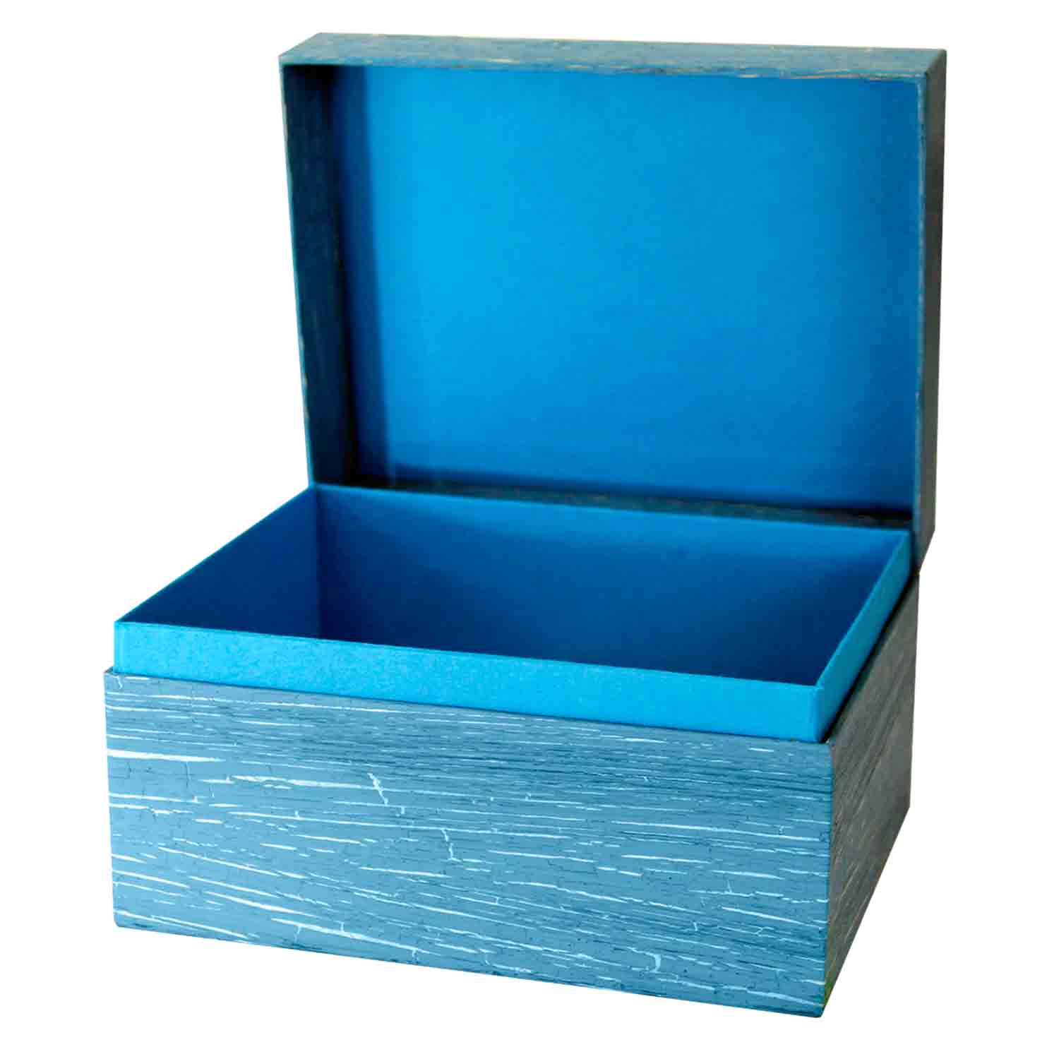 EarthUrn Chest Biodegradable Urn for Ashes in Antique Turquoise Blue - Adult