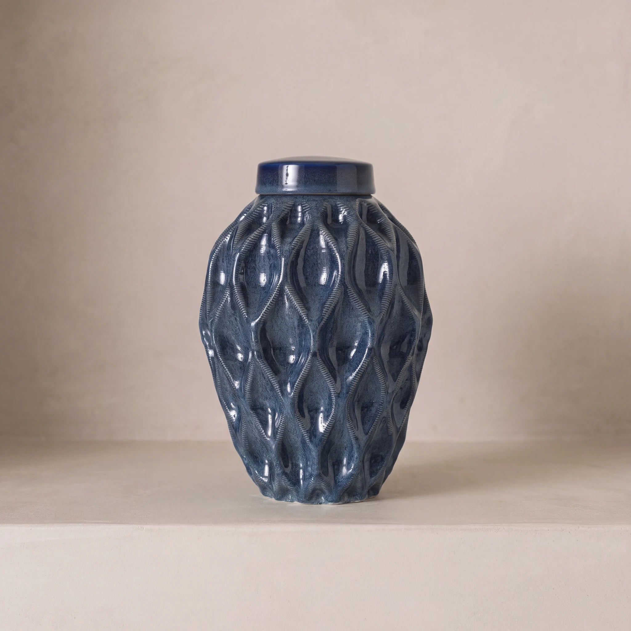 Echo Adult Cremation Urn for Ashes in Blue