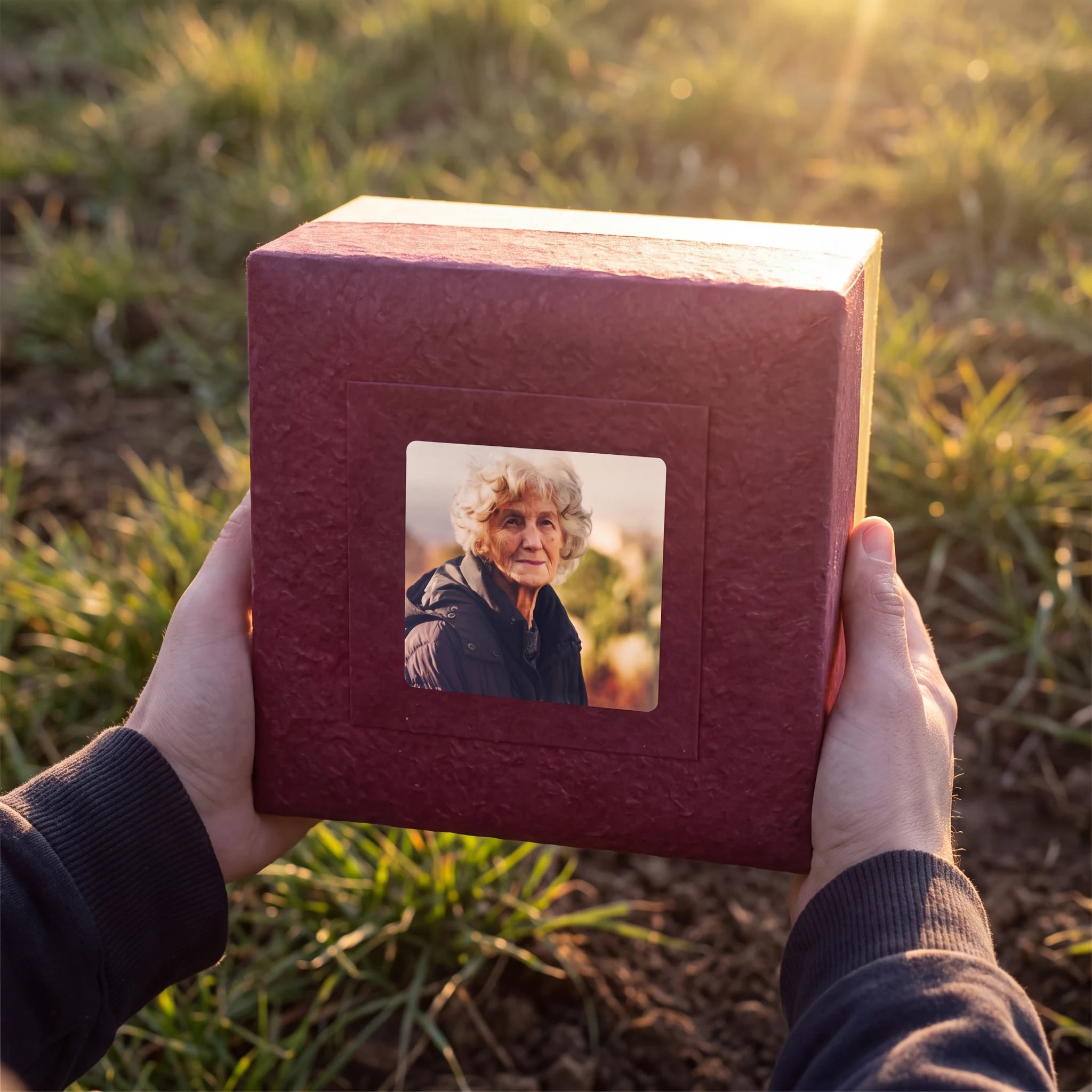 Embrace Biodegradable Urn for Ashes in Burgundy - Adult