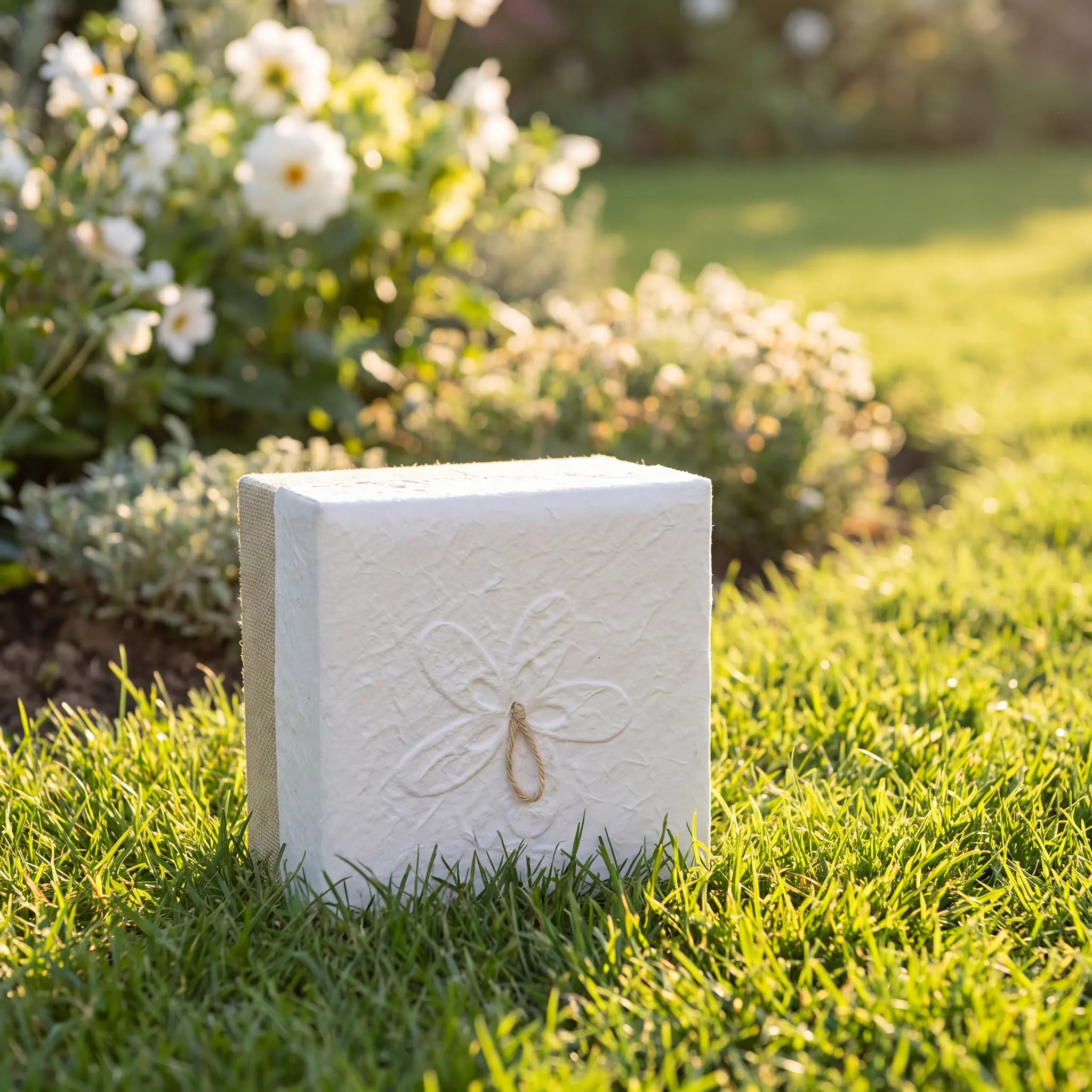 Embrace Biodegradable Urn for Ashes in White Hemp - Adult