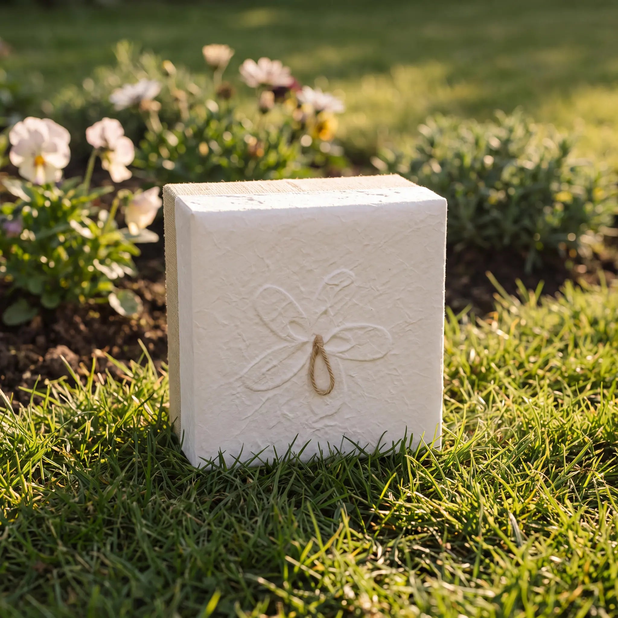 Embrace Biodegradable Urn for Ashes in White Hemp - Small