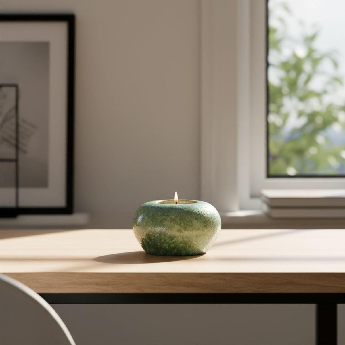 Emerald Green Crystalline Glazed Keepsake Urn for Ashes