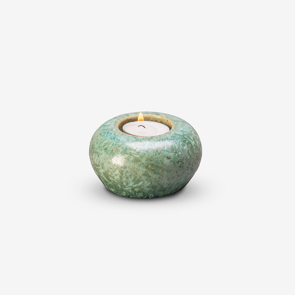 Emerald Green Crystalline Glazed Keepsake Urn for Ashes
