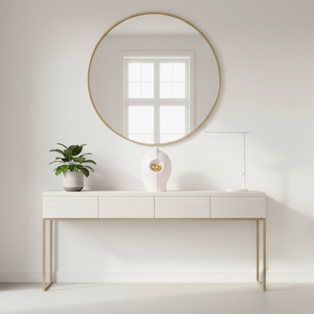 Enduring Heart Adult Cremation Urn for Ashes in White and Gold