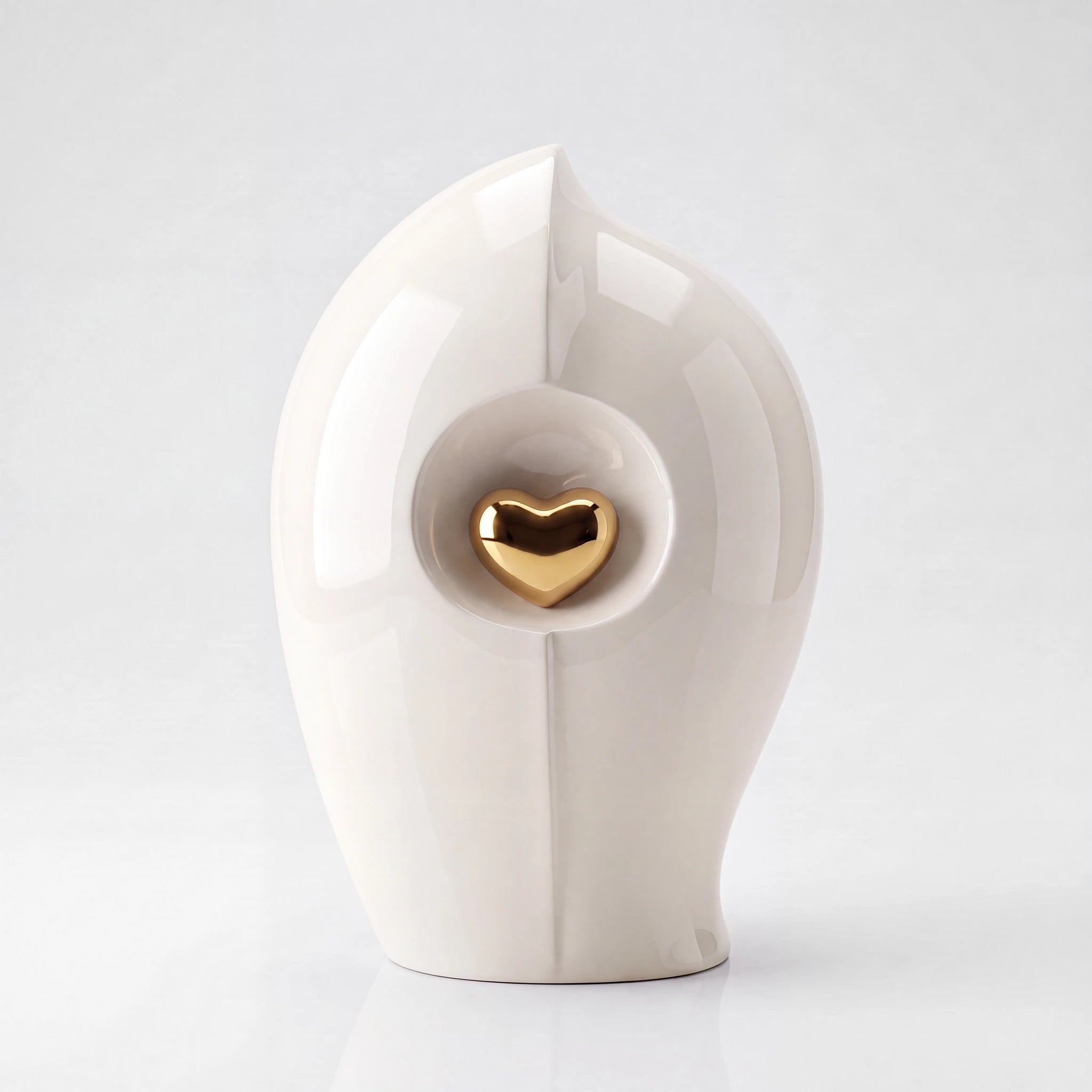 Enduring Heart Small Urn for Ashes in Ivory and Gold