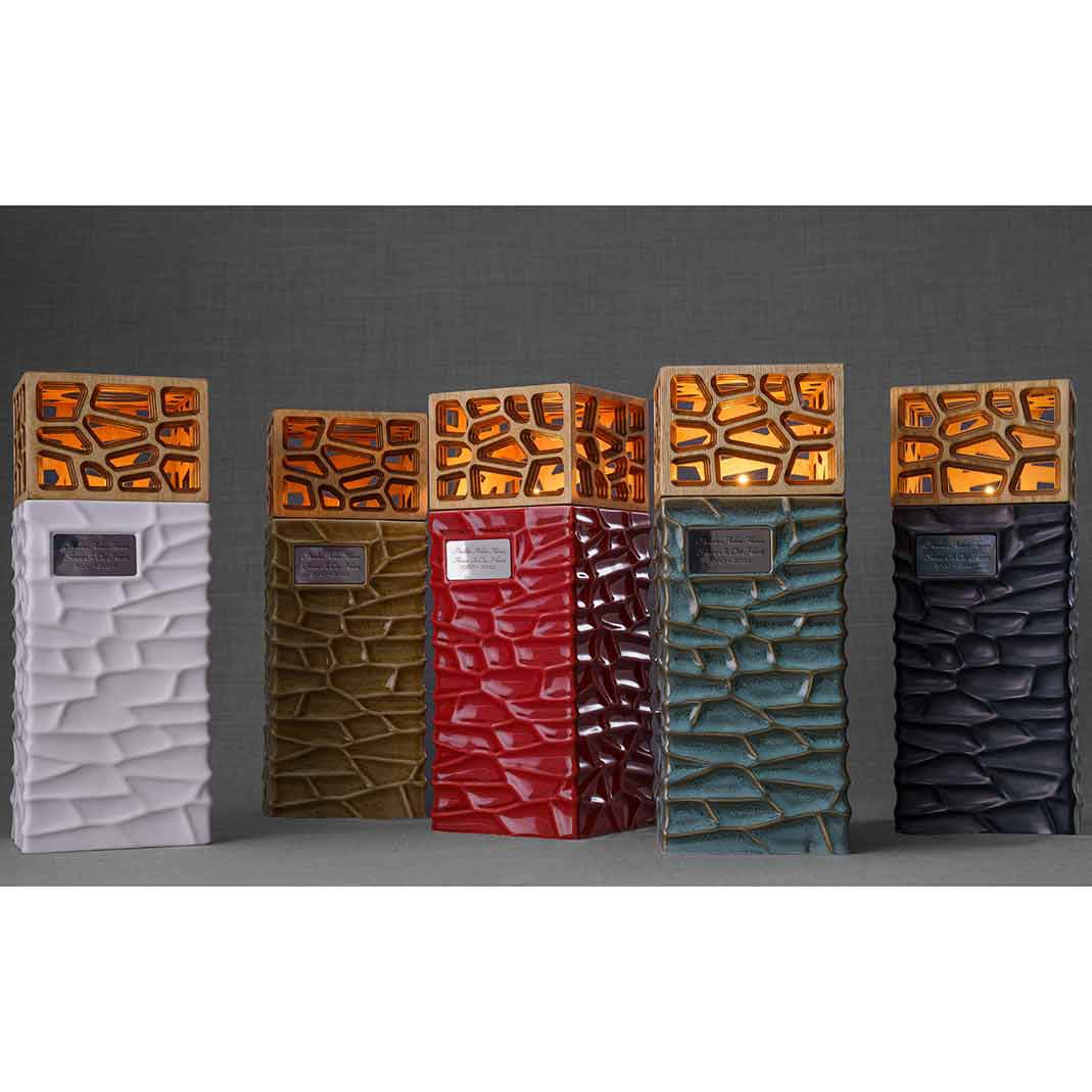 Eternal Lantern Candle Adult Cremation Urn for Ashes Collection Crackle Glaze