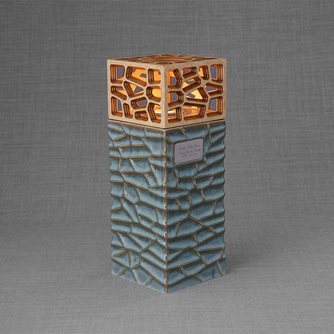 Eternal Lantern Candle Adult Cremation Urn for Ashes Oily Green Right