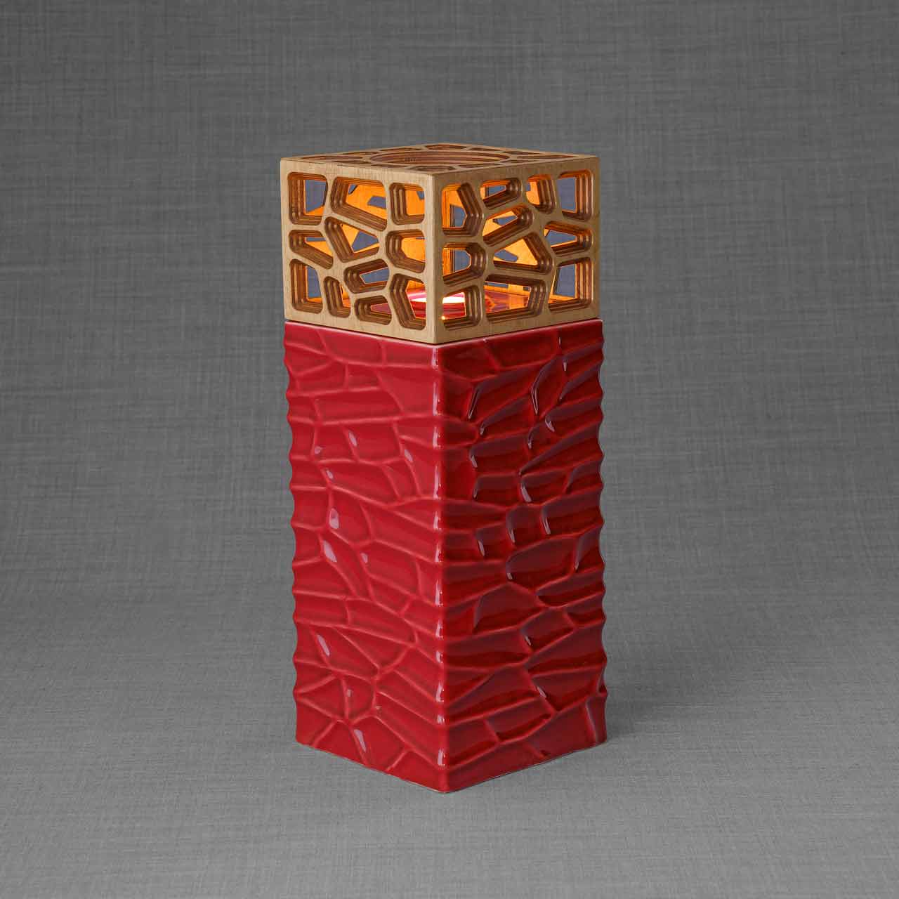 Eternal Lantern Candle Adult Cremation Urn for Ashes Red Back view
